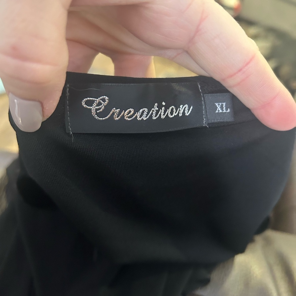 Creation, black top long three-quarter sleeve size X large stretch - Picture 3 of 3